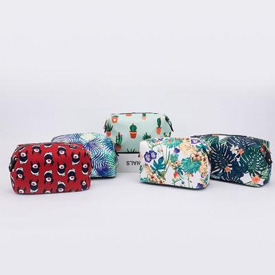 Cute girl fashionable small print fabric travel cosmetic evening bags