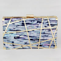 Wholesale 2018 New Arrival Metal Frame Sea-shell Clutch Bag Eveing Bag