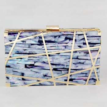 Wholesale 2018 New Arrival Metal Frame Sea-shell Clutch Bag Eveing Bag